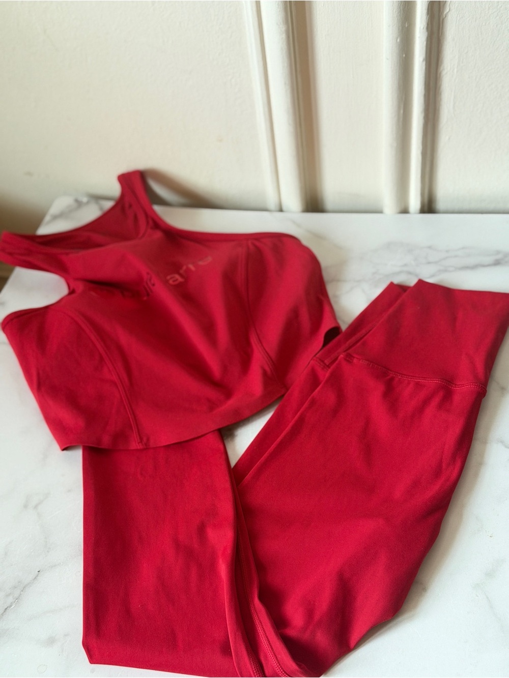 Tavi x Pure Barre Seamless Racerback Sports Bra - Red